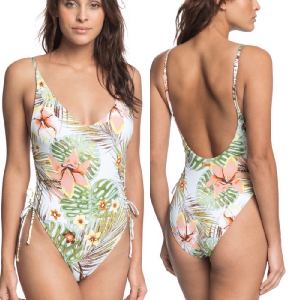 *sold*ROXY Printed Beach Classics One Piece Swimsuit L
